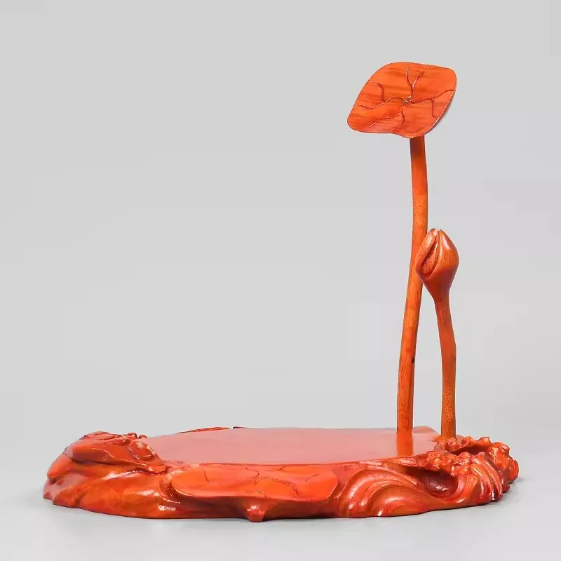 Lotus Flower Platform Tea Pot, Fish Tank Stone, Buddha Statue Vase, Bottom Material, Strange Stone, Solid Wood Bracket