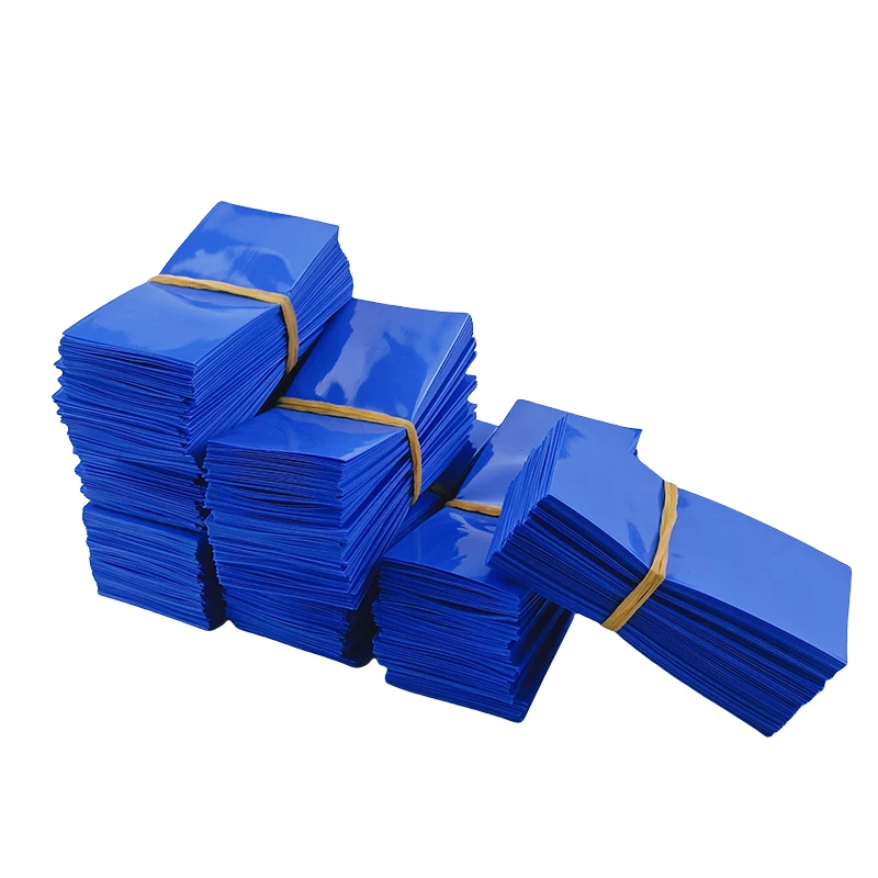 100 pcs Manchon Batterie 18650 Tube Thermorétractable Bleu 78x35mm