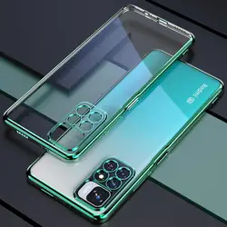 Premium Transparent Silicone Cover - Luxury Clear Plating Protection for RedmiNote11Proplus5G (Green)