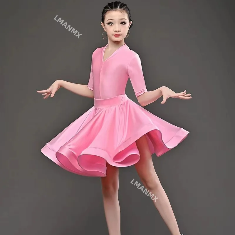 Children Professional Latin Dance Dress For Girls Ballroom Dancing Rumba Cha Cha Samba Practice Performance