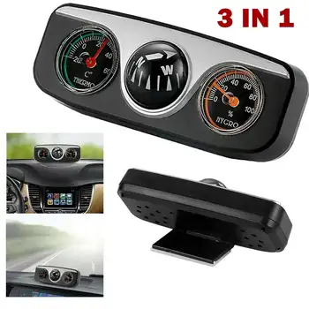 Car Styling Interior Accessories 3 In 1 Guide Ball Car Compass Thermometer Hygrometer Car Ornament