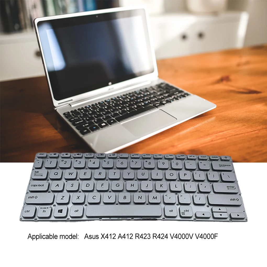 

Silver Keyboard Efficient Input Equipment Toetsenbord Sensitive Repair Parts Replacement for Asus Vivobook X412 Laptops