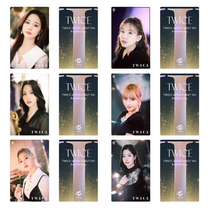 9pcs Set Kpop Twice New Album 5th Anniversary Lomo Card Self Made Hd Printed Momo Mina Sana Photocards For Fans Collection Aliexpress