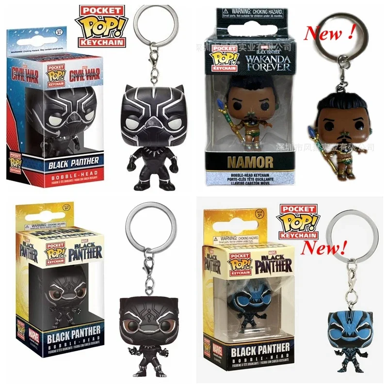 Nuovo Arrivo Funko Pop Pocket Portachiavi Heroes Series Civil War Black.Panther Wakanda Namor Action Figure Toys