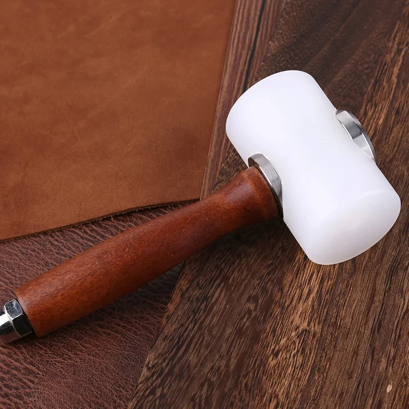 Fenrry 1Pc Leather Craft Tool Kit Leather Carving Craft Hammer Cowhide Punch Cutting Sewing DIY Tools 345g Hammer Leather Punch Tools