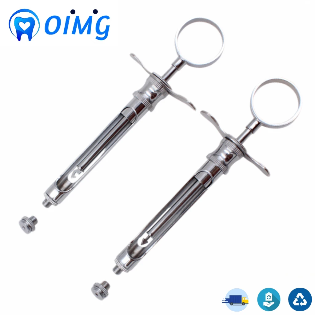 DentalStainlessSteelSyringeAspiratingSyringeDentistInjectorTool