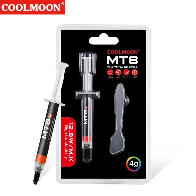 

COOLMOON MT8 Thermal Grease Desktop Computer CPU Graphics Card High Conductivity Insulation Heat Dissipation Conductive Paste