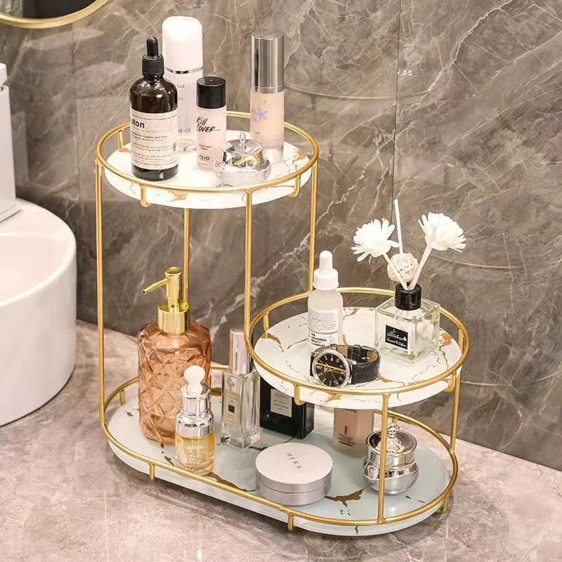 

Luxury bathroom storage rack, multi-layer cosmetics storage rack, dresser, desk top, toilet decorations and ornaments