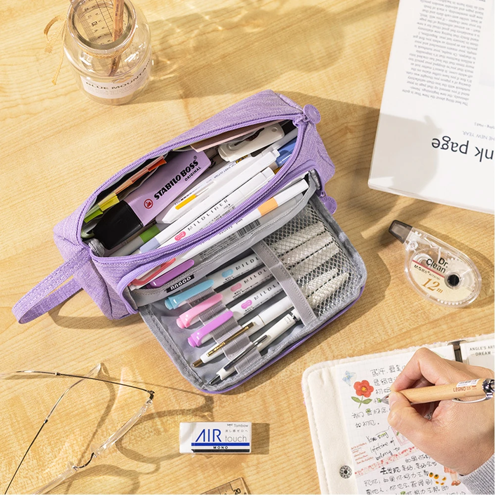 

MQQ big Capacity Pencil Case Pencil Pouch Pen Bag Cute Organized Pen Case for School Stationery Travel Cosmetics