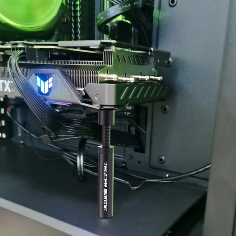 Graphics Card Holder GPU Bracket TEUCER VC15 Graphics Card Holder Steady Adjustable Telescopic Rotary Screw Aluminum Alloy Support Vertical GPU Bracket