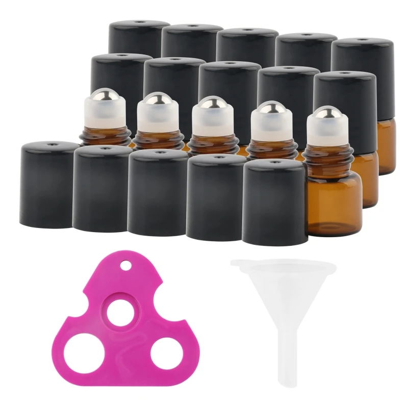 

15/50/100PCS 1ml 2ml 3ml 10ml Amber Glass Perfume Liquid Bottles Refillable Portable Roll-on Bottle For Essential Oil