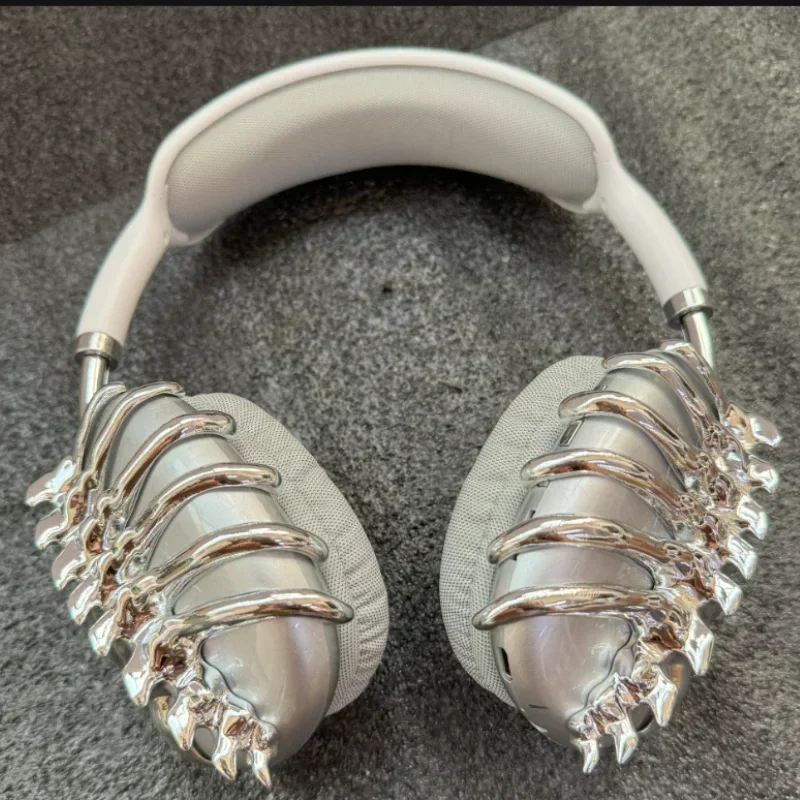 AirPodsMax シルバー イヤホン ケース アクセサリー AirPods Max 金属 シルバー ケース カバー シリコン イヤー