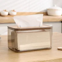 Decorative Tissue Box Cover, Transparent Grey Tissue Holder for Home and Office, Multifunctional Storage Box, Simple Tissue Box 2