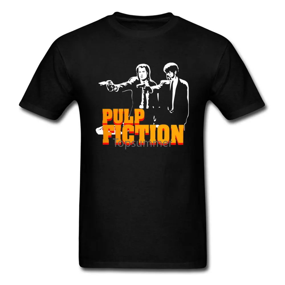 

Funny Tv Movie Poster Tshirts Pulp Fiction Gang New Fashion Crewneck 100% Cotton Clothing Shirt Black Classic Tshirts Men