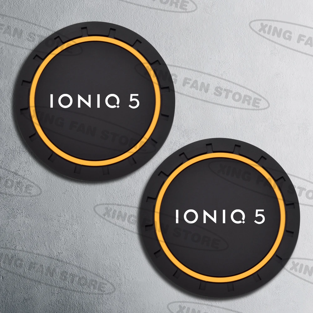 Set of 2 Anti-Slip Silicone Car Coaster Pads - Premium Interior Decoration Accessories