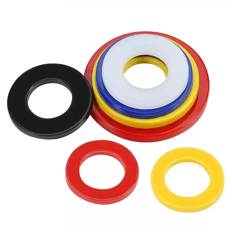 Washer Gasket Set Washer Gasket Plastic Washers Nylon Washers Washer Seal Set Colorful Nylon Washer Flat Gasket Plastic Sealing Hard Washers Red Blue Yellow Black White M2 M2.5 M3 M4 M5 M6 M8 M10~M20