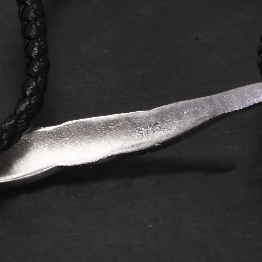925 Silver Vintage Wax Rope Bracelet Magnetic Clasp LOL