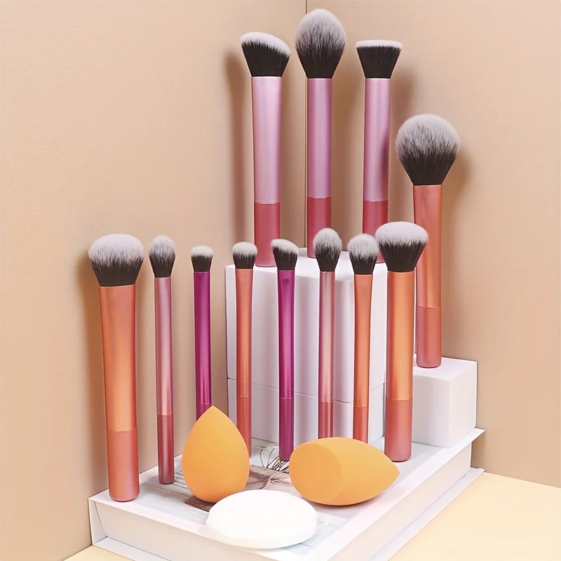 12-Piece Professional Makeup Brush Set with Versatile Application Tools