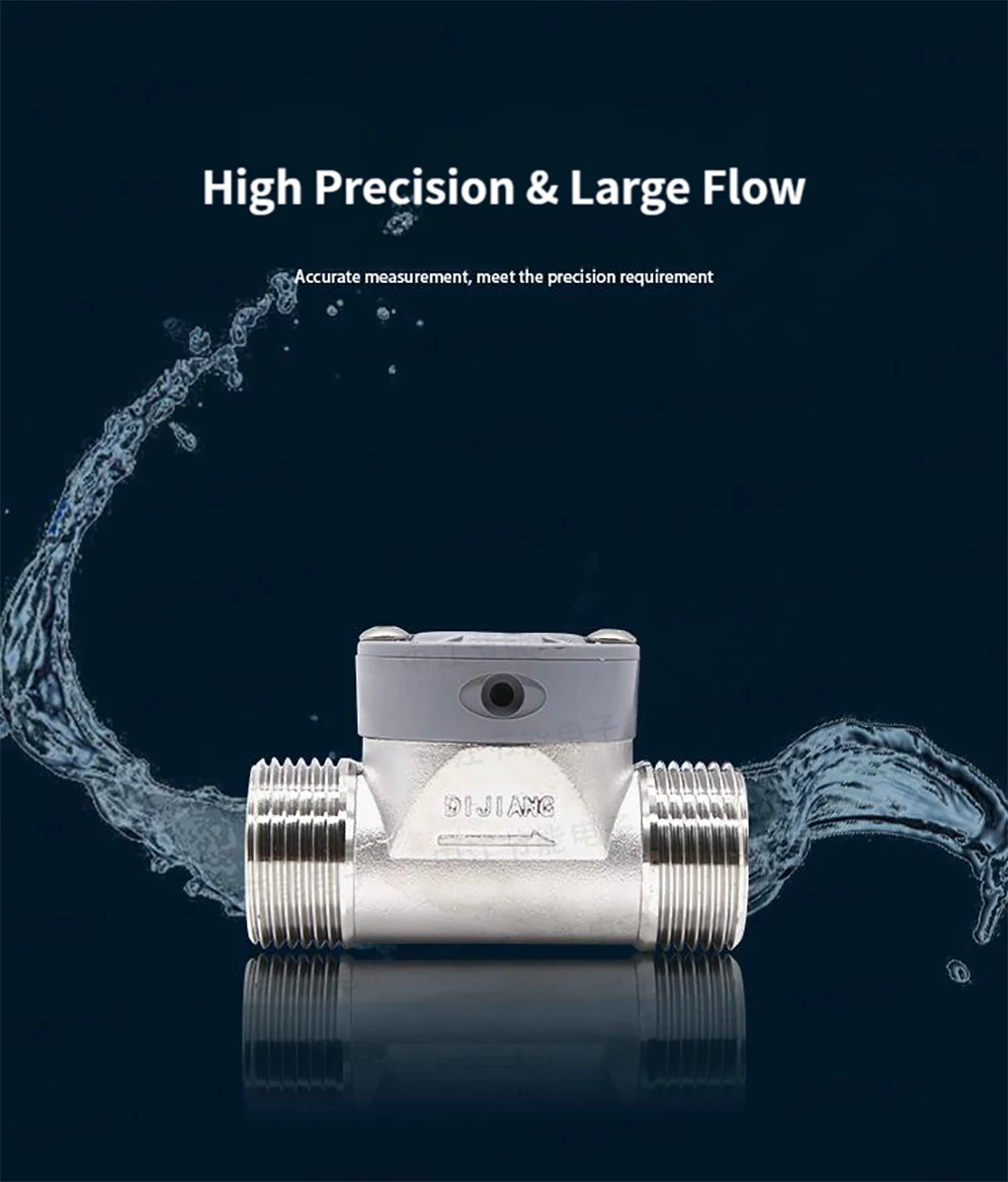 Stainless Steel Flow Sensor High Precision Water Flow Meter Liquid Flow Rate Swi