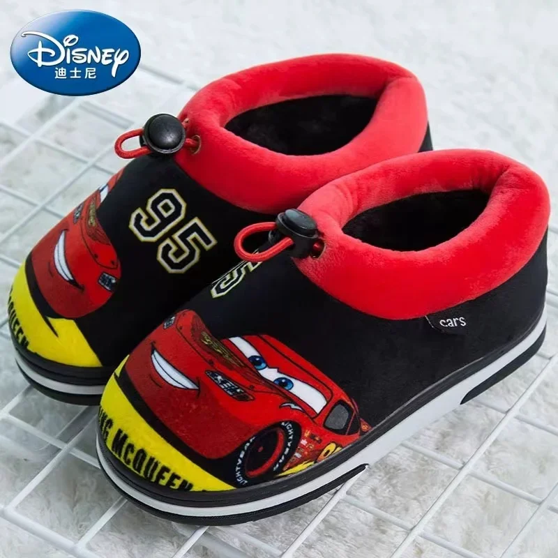 Baby shoes kids shoes Disney winter baby boy girl cotton slippers cartoon McQueen Cars Mickey print kid indoor anti-slip home cotton shoes 22/23 24/25