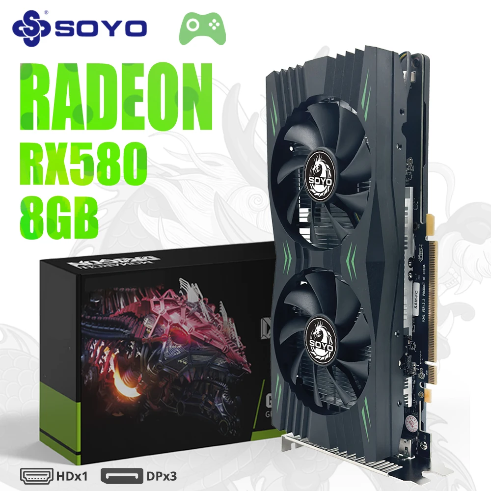 SOYO 完全な新しい AMD Radeon RX580 8 グラムグラフィック