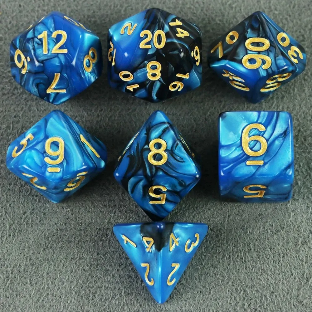 Acrylic Dice Game Dice Dice Set 7PCS 1 Set Galaxy Style DND Dice Set D4 D6 D8 D10 D12 D20 Multifaceted Dice Are Used For TRPG Dragon Dungeon Board Game