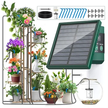 Sistema di irrigazione solare per balcone da giardino Sistema di irrigazione a goccia automatico Sistema di irrigazione da giardino fai-da-te Irrigazione con tubo a goccia 1