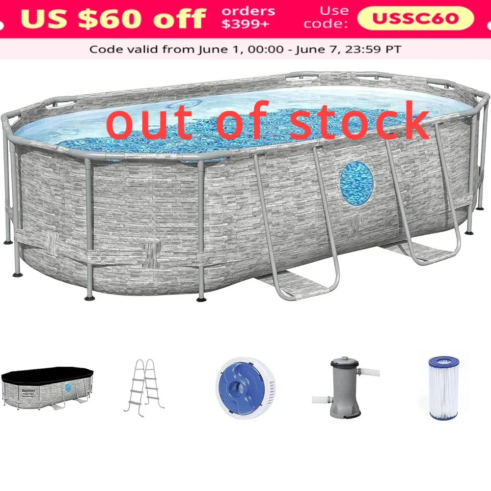 

Набор для уличного бассейна 14 'x 8' 2x39,5 дюйма, с насосом с фильтром 530 галлона/час, лестницей и крышкой для бассейна, уличная гидромассажная Ванна