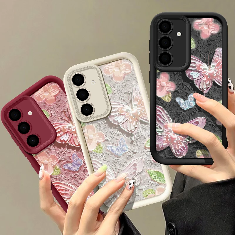 Elegant Oil Painting Butterfly Soft Phone Case Cover