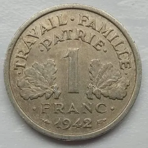 Франция 1 франк 1942 года