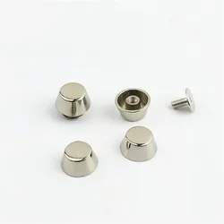 Rose Gold Metal Leather Bag Protective Studs and Rivets - 20 Set Collection - 8x11x6 mm (Silver)