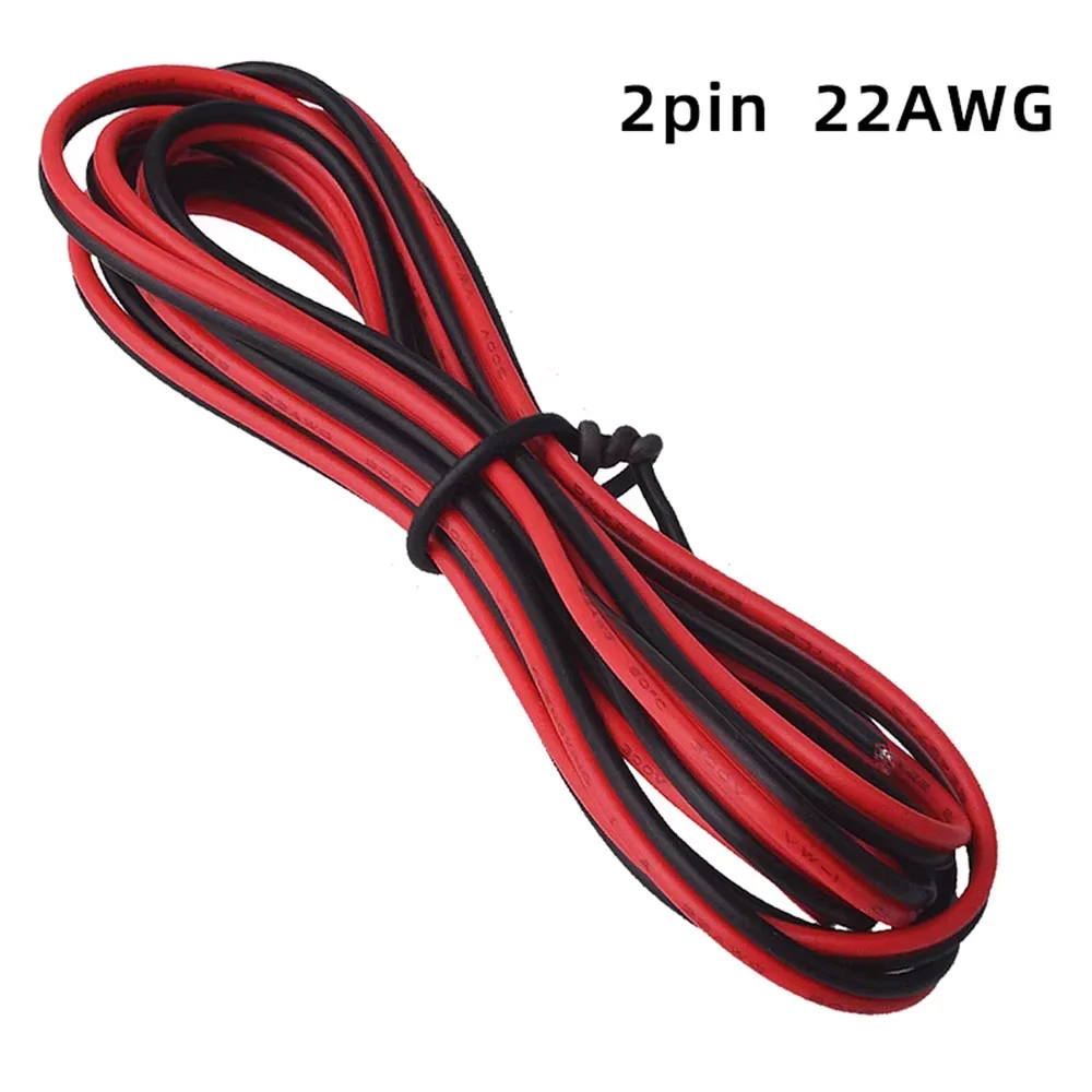 20 meters 2PIN Electrical Wire Tinned Copper PVC Insulated Red Black Cable For Single Color LED Strip Light Extension Wire 22AWG image 2