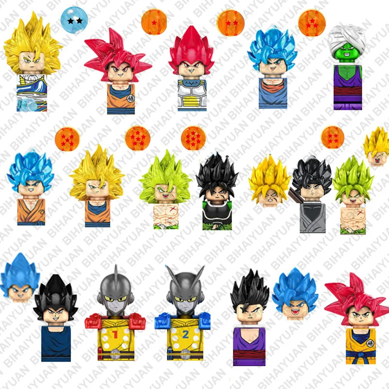 Kf6158 dragon ball z blocos de construção son goku broli gamma vegeta anime  dos desenhos animados