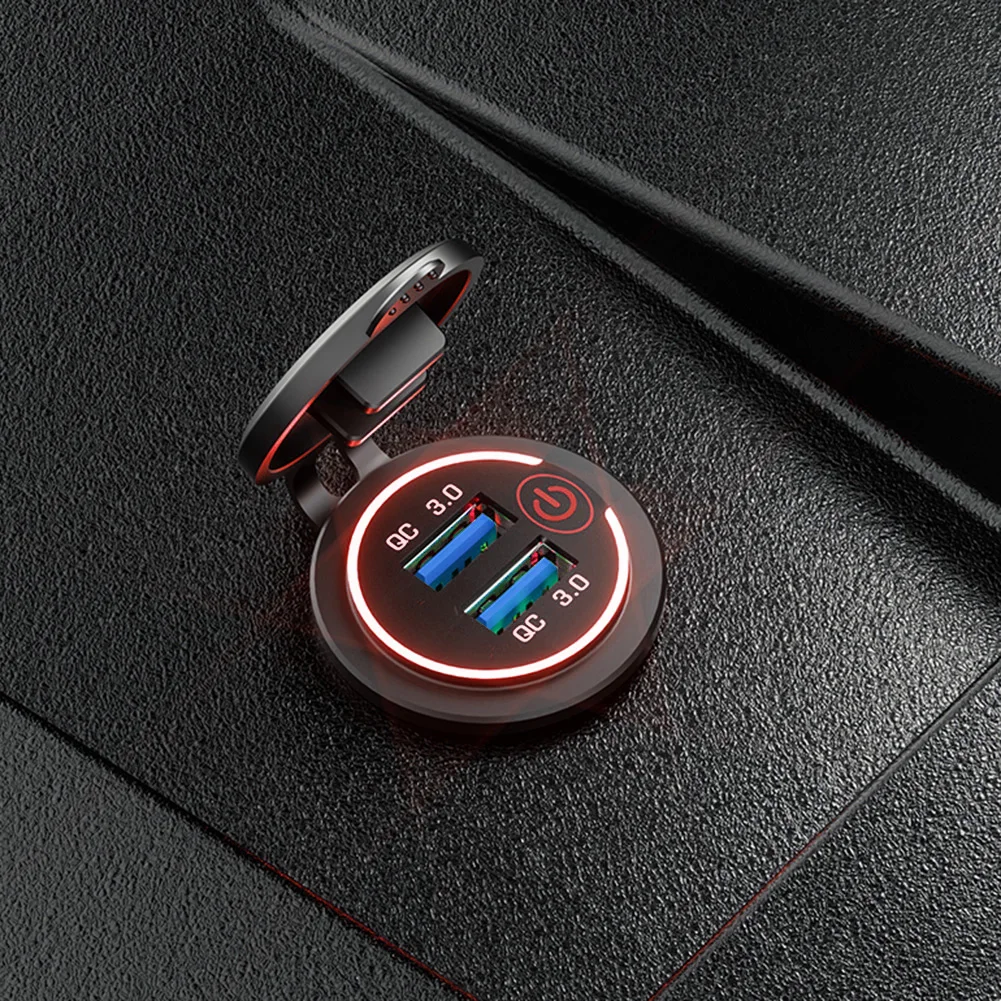 Dual USB Car Chargers Cigarette Lighter QC3.0 12-24V Fast Charging Auto Chargers Socket Adapter Power Outlet for Mob