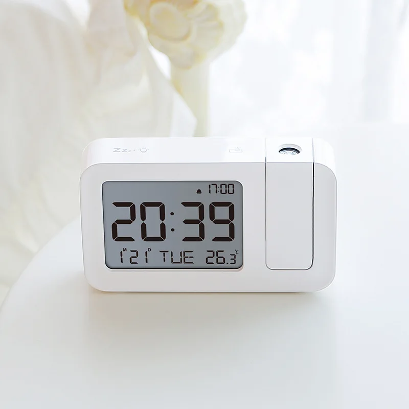 2025 Digital Projection Alarm Clock Rechargeable LED USB Charger Projector Alarm Clock For Office Bedroom Bedside Desktop Clock