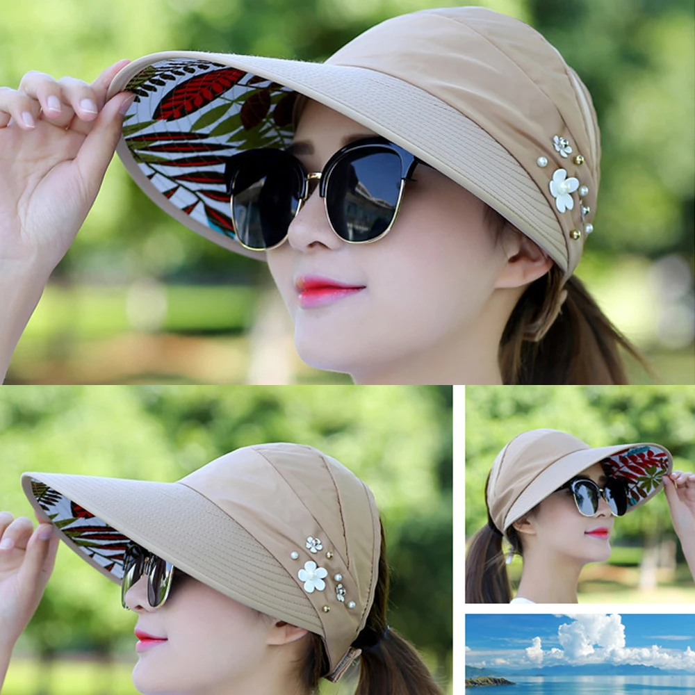 Vacation Anti-UV Wide Brim Summer Casual Hats Sun Hat Beach Cap Visor Caps