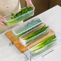 Conteneurs de stockage des aliments rectangulaires longs, boîtes de rangement de réfrigérateur réutilisables en plastique, accessoires de cuisine 4 pièces 3