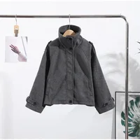 Nouvelle Veste Femme à Col Montant, Manches Longues, Simple Boutonnage, Poches, Coupe Ample, Mode Automne 2026, pour le Quotidien 6