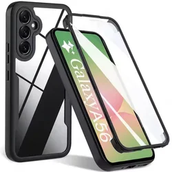 Ultimate 360° Full Coverage Soft Silicone Phone Case with Screen Protection - A57 5G (Black)