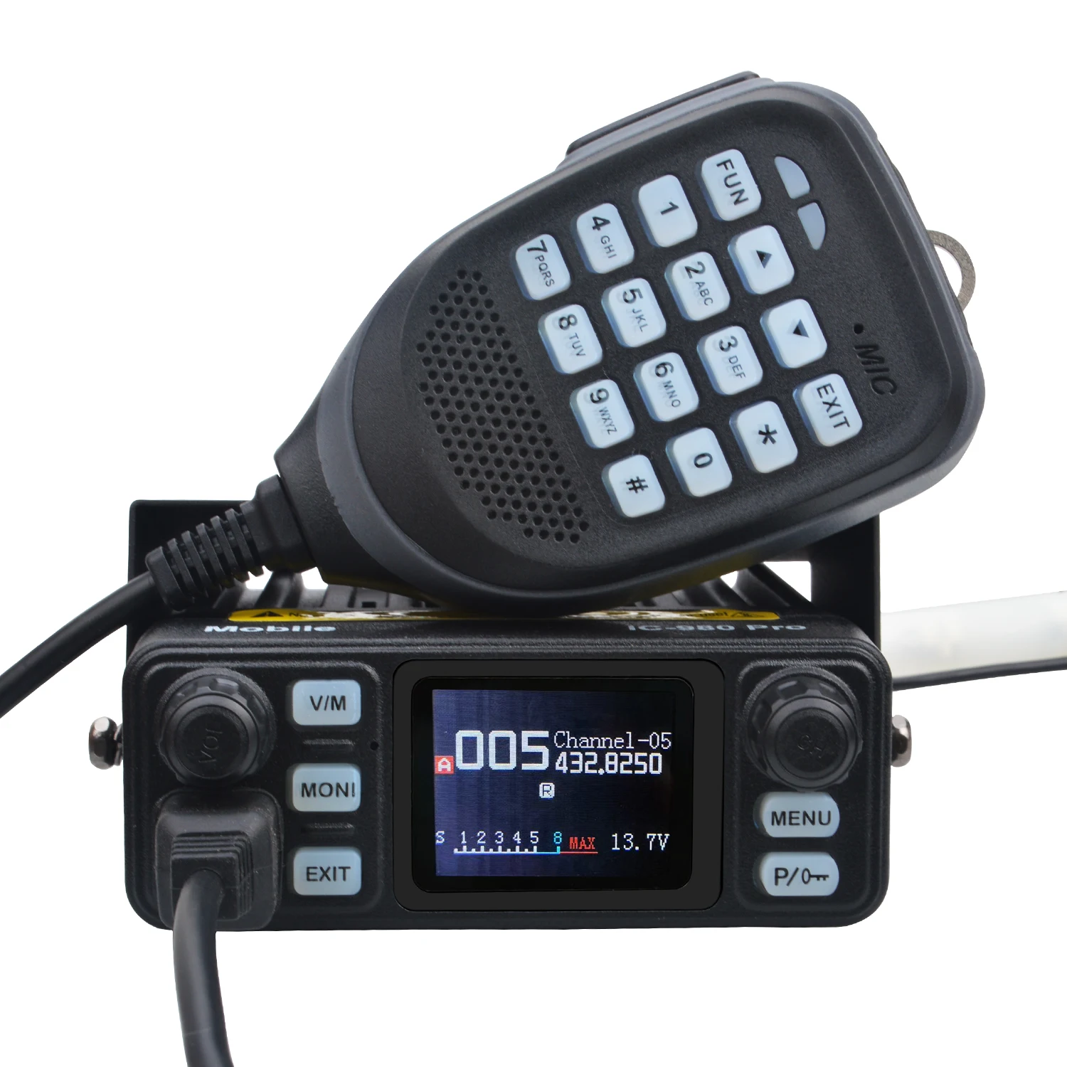 Mobile Radio HIROYASU IC-980Pro Transceiver UHF VHF Dual Band Dual Watch 25W 200Ch Background Noise Reduction Vox FM Walky Talky