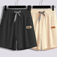 Ice silk shorts, women's summer thin slim, loose high-waisted straight mid pants, casual wide-leg pants, cropped pants - Image 2