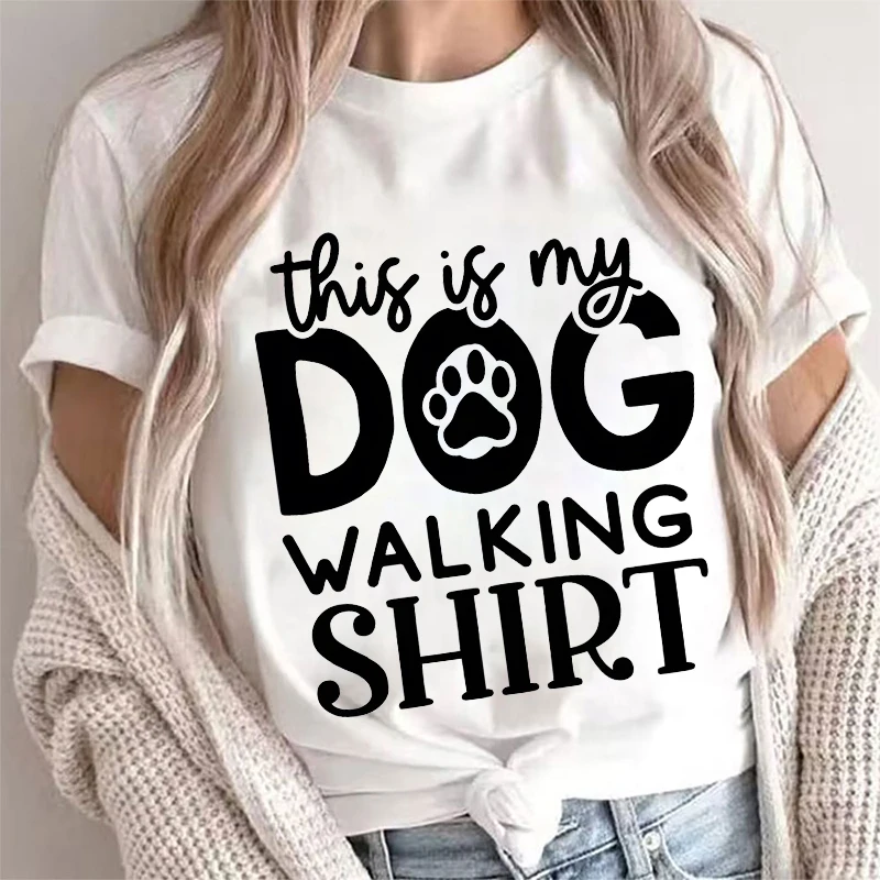 

This Is My Dog Walking Shirt Summer T Clothing 90s Trend T-shirts New Fashion Casual Y2k Grunge Tops 2000s Clothes Harajuku