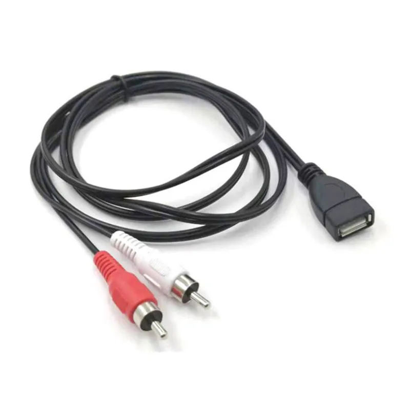 USB 2.0 A   Ͽ 2 RCA 2RCA  ÷ Ŀ ȯ,   ͽټ ̺  ̾, 1.5M/5 Ft Q1