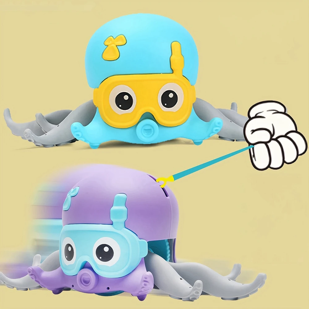 

Забавная игрушка для домашних животных, кошек, ходунки по часовой стрелке, мультяшный ползание, осьминог, механическое движение, игрушки для домашних животных, интерактивные строительные принадлежности