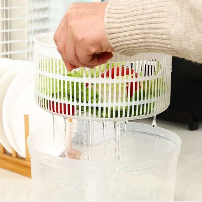 Multifunction Manual Salad Spinner Dryer Vegetable Fruit Food Dehydrator Quick Drying Kitchen Household Vegetable Dehydrator
