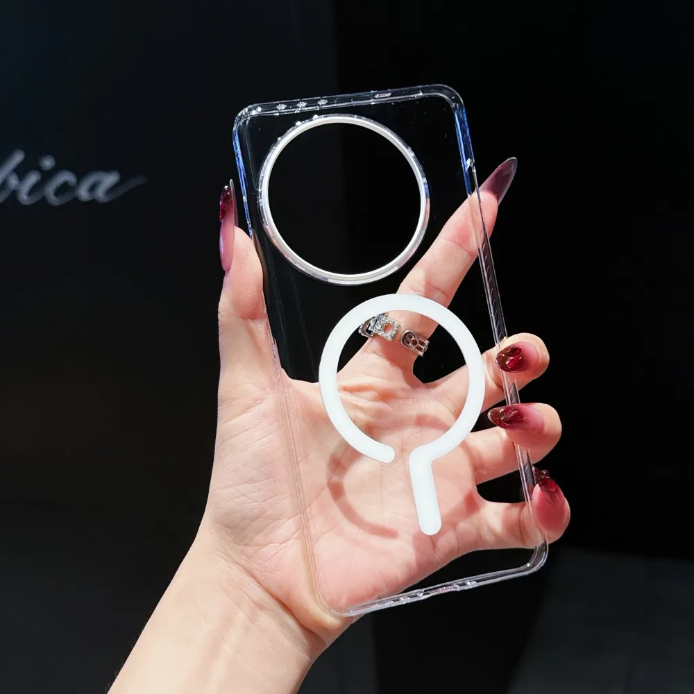 Enhanced Transparent Magnetic Wireless Charging Protective Back Cover Case