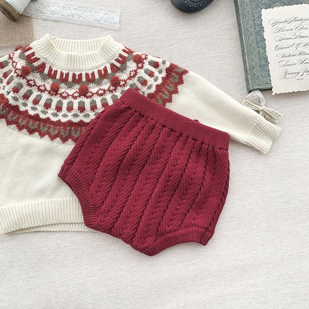Adorable Baby Boys Shorts Autumn Winter Vintage Knit Short Pants for Toddler Girls Clothing Children Shorts Baby Bloomers 0-4Yrs