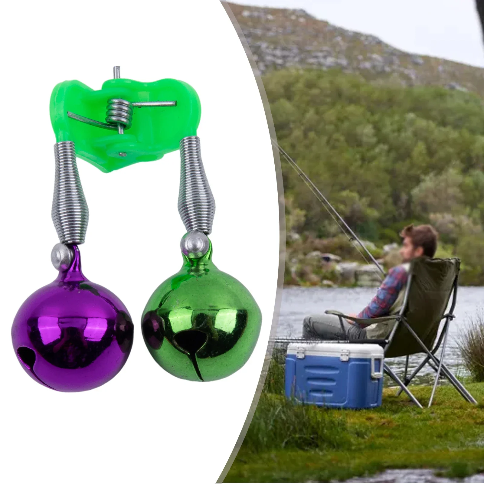 Stainless Steel Screw Rotating Bell, Spring Plastic Clip Fishing Bell Fishing Alarm Double Crisp Sound Ringing Bell Fisherma