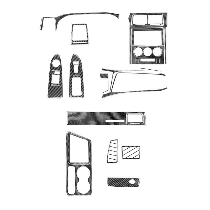 

Черные наклейки из углеродного волокна, накладка, 22 шт., полный набор декоративных аксессуаров для салона автомобиля, различные