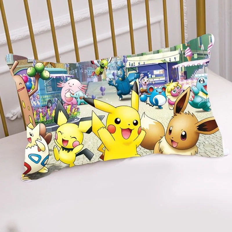 Pokémon Kawaii Pikachu printed Pillowcase Home Bedroom Room Decoration Bed Sleeping Pillowcase Sofa Cushion Cover 3
